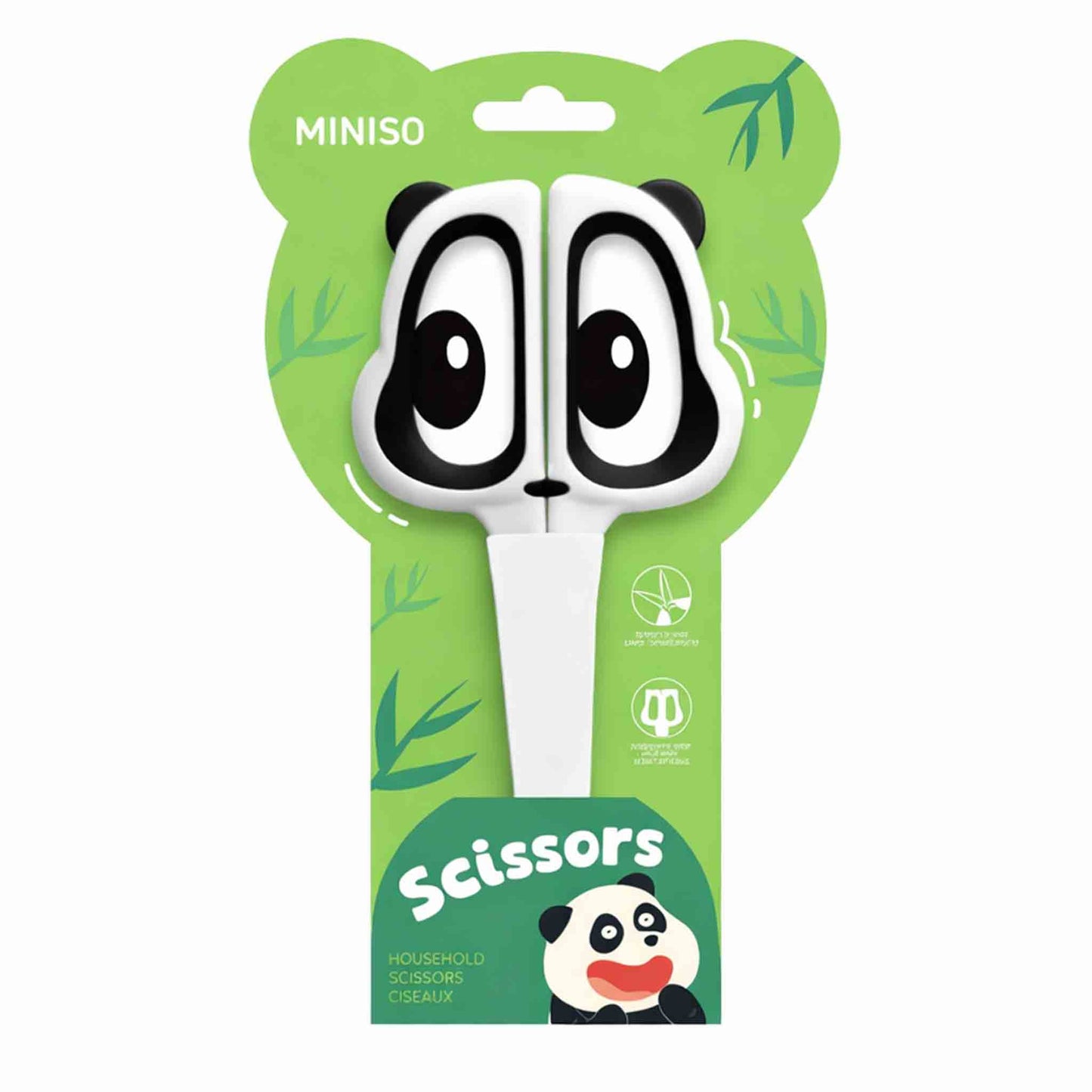Tijeras Infantiles Panda MINISO 13cm Corte Preciso Punta Redonda