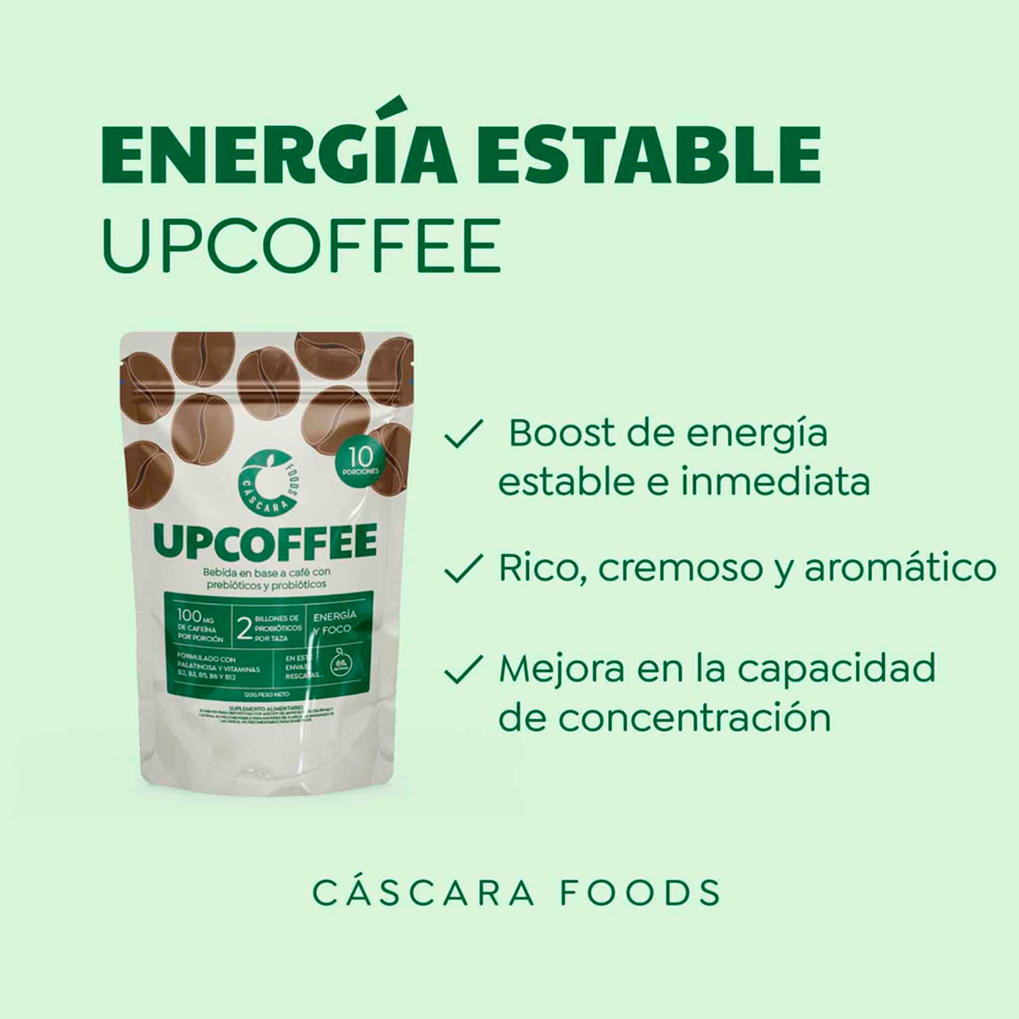 Upcoffee 10 Porciones – Café con Probióticos, Prebióticos y Vitaminas UPCOFFEE- Dermocosmetica_belleza_online