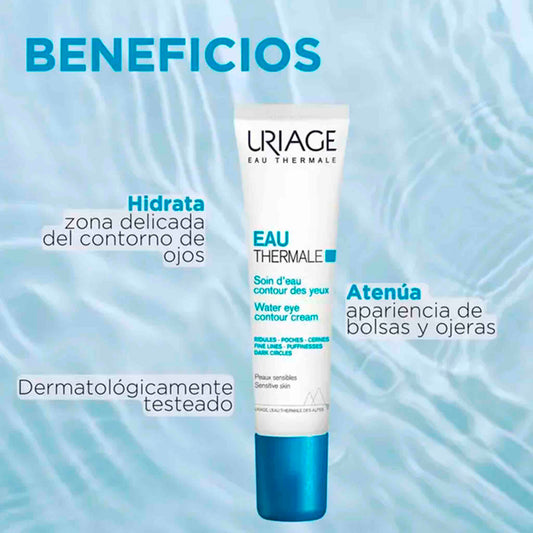 Uriage Eau Thermale Contorno de Ojos de Agua 15 ml – Hidratación y Frescura | Día y Noche