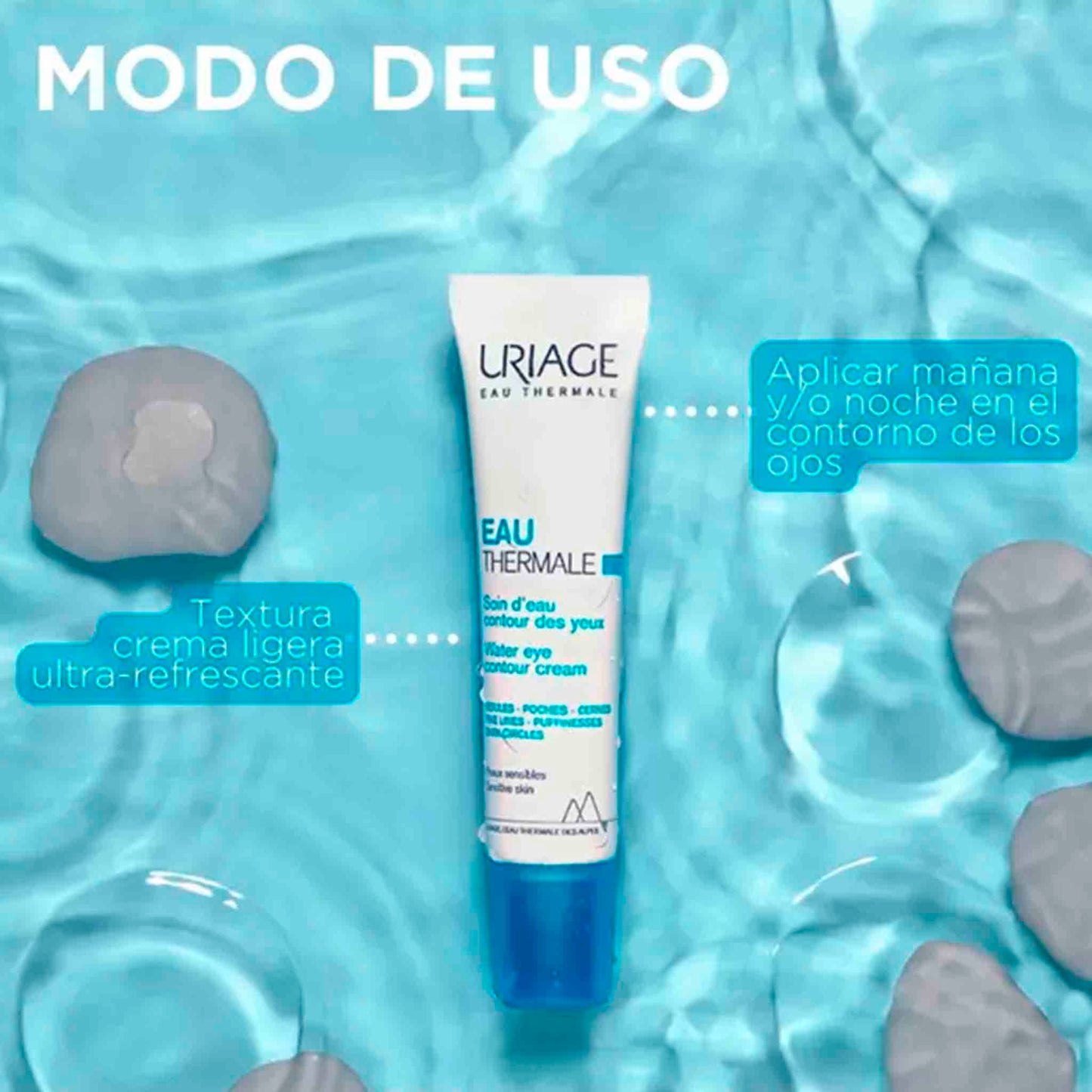 Uriage Eau Thermale Contorno de Ojos de Agua 15 ml – Hidratación y Frescura | Día y Noche