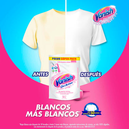 Quitamanchas Vanish Polvo Blanco Oxi Action Recarga 850 g