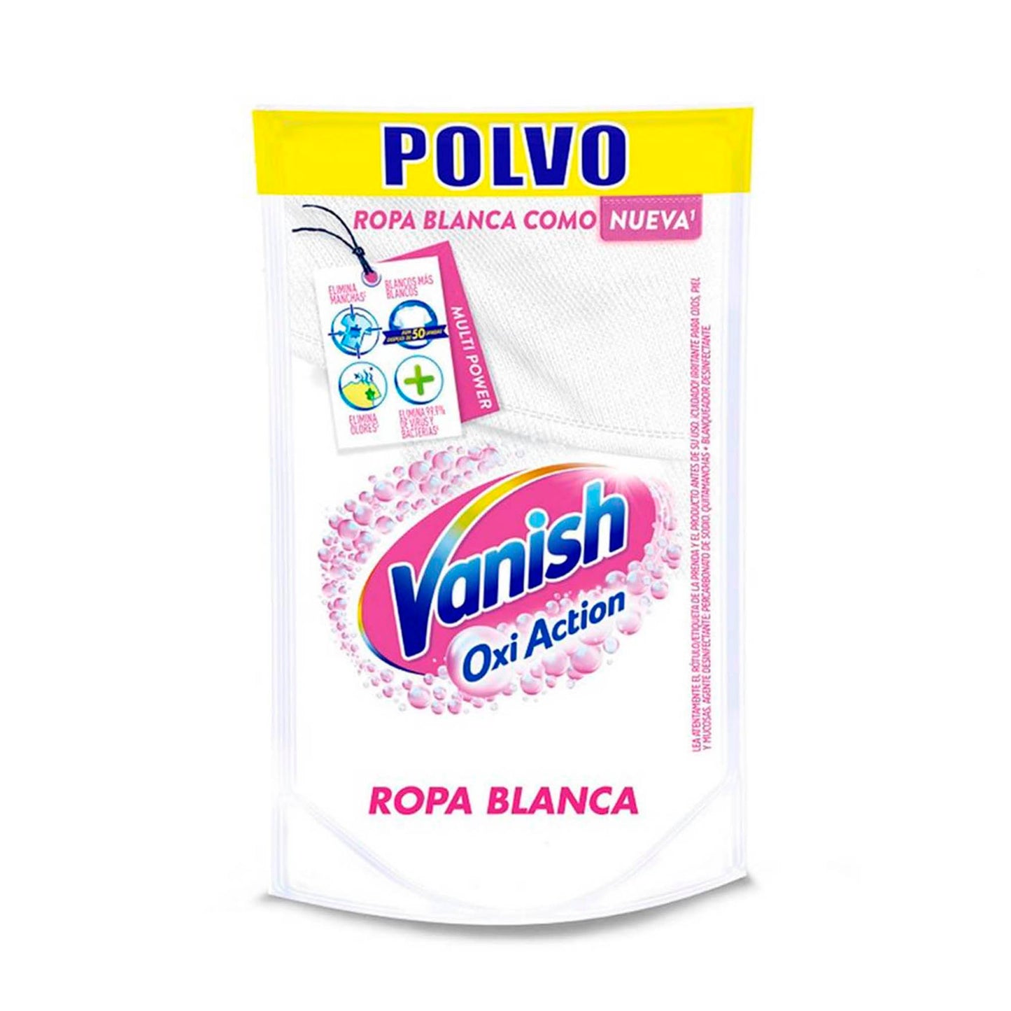 Quitamanchas Vanish Blanco Polvo Recarga 450g – Ropa Blanca Impecable desde el Primer Lavado