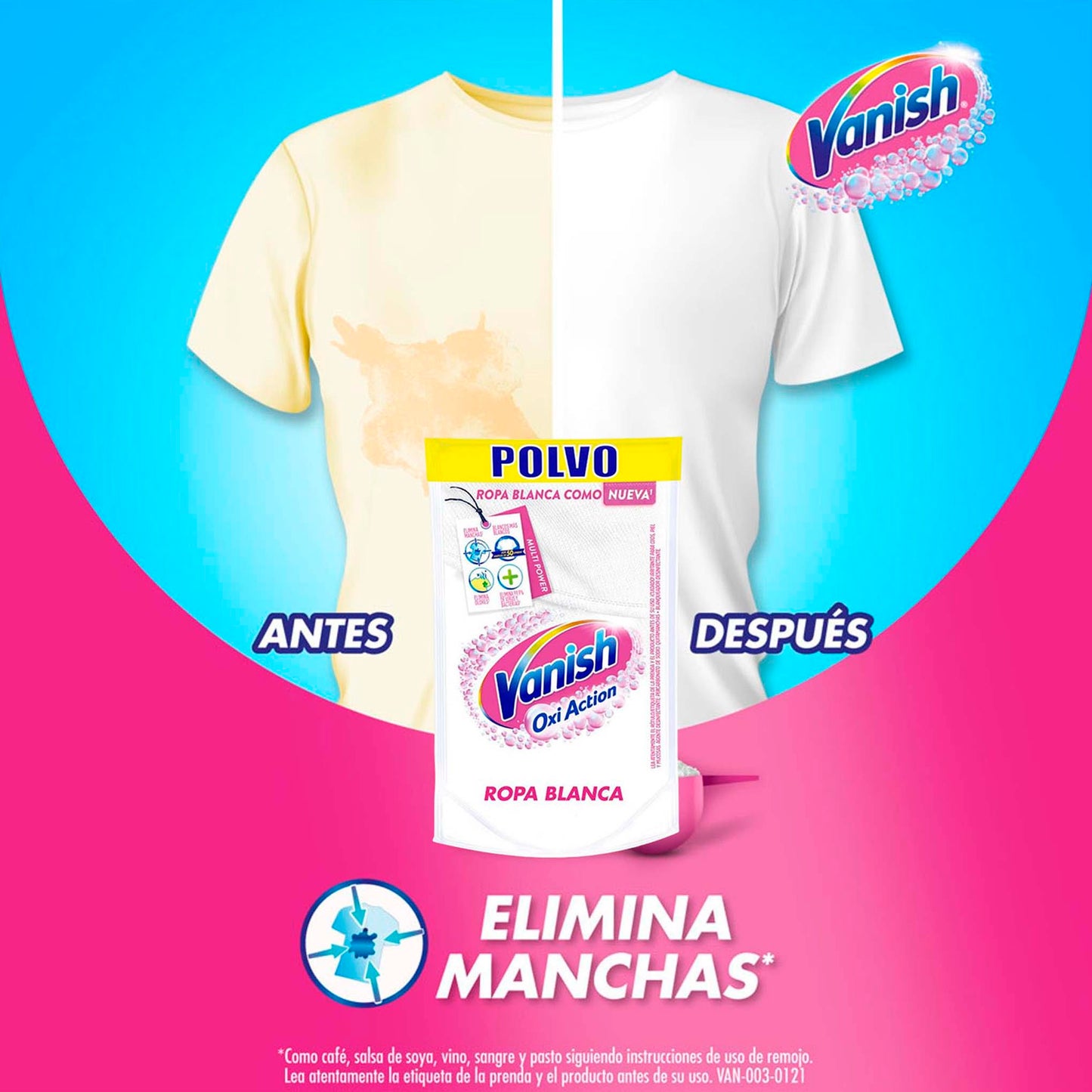 Quitamanchas Vanish Blanco Polvo Recarga 450g – Ropa Blanca Impecable desde el Primer Lavado