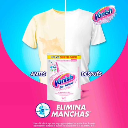 Quitamanchas Vanish Polvo Blanco Oxi Action Recarga 850 g