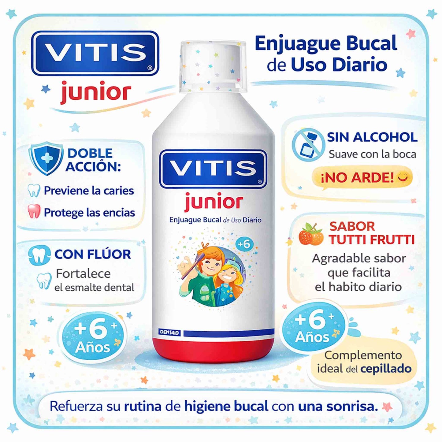 Vitis Junior Enjuague Bucal Infantil Tutti Frutti 500 ml
