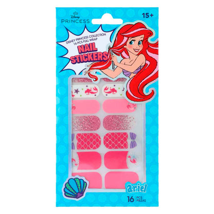 Stickers de Uñas Disney Ariel 16 Piezas Full Wrap