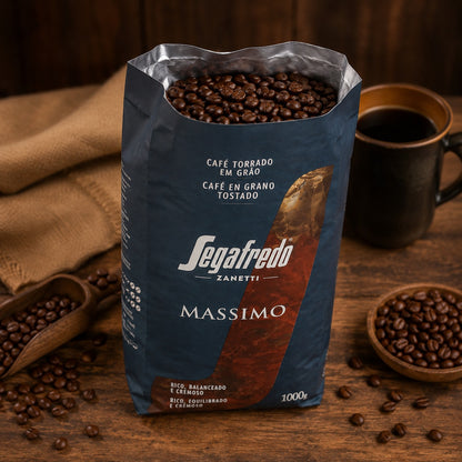 Preparación de espresso con Café Segafredo Massimo en grano