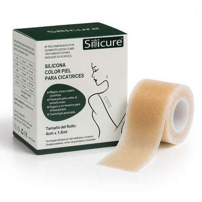 Sillicure Rollo de Silicona para Cicatrices 4 cm x 1,5 m