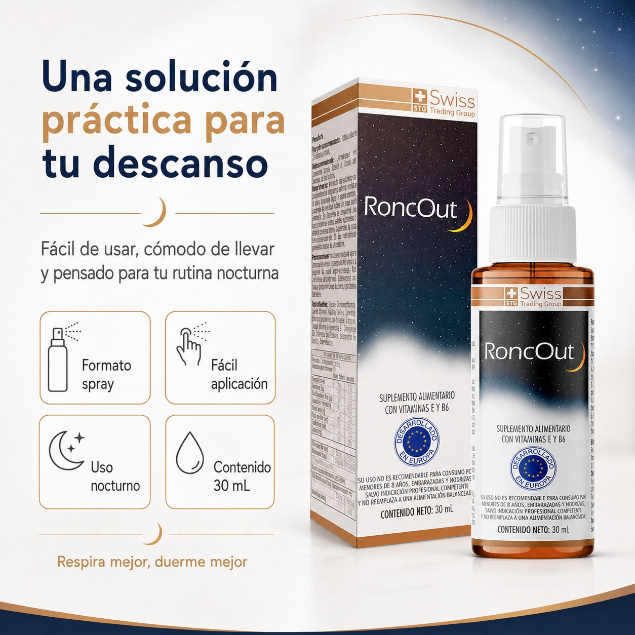 RoncOut Spray Antironquidos 30 ml – Liquidación 39% OFF + Envío Gratis