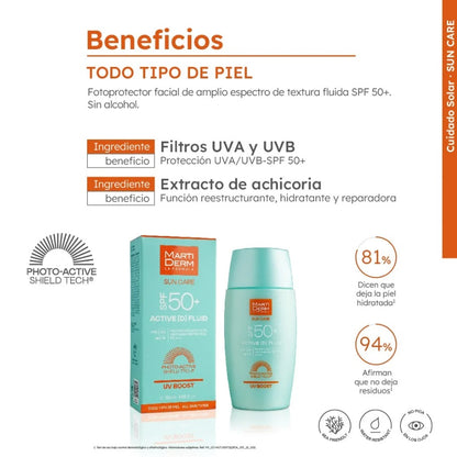 Marti Derm Active Fluid Spf50+ 50 Ml Protector Solar marti derm- Dermocosmetica_belleza_online