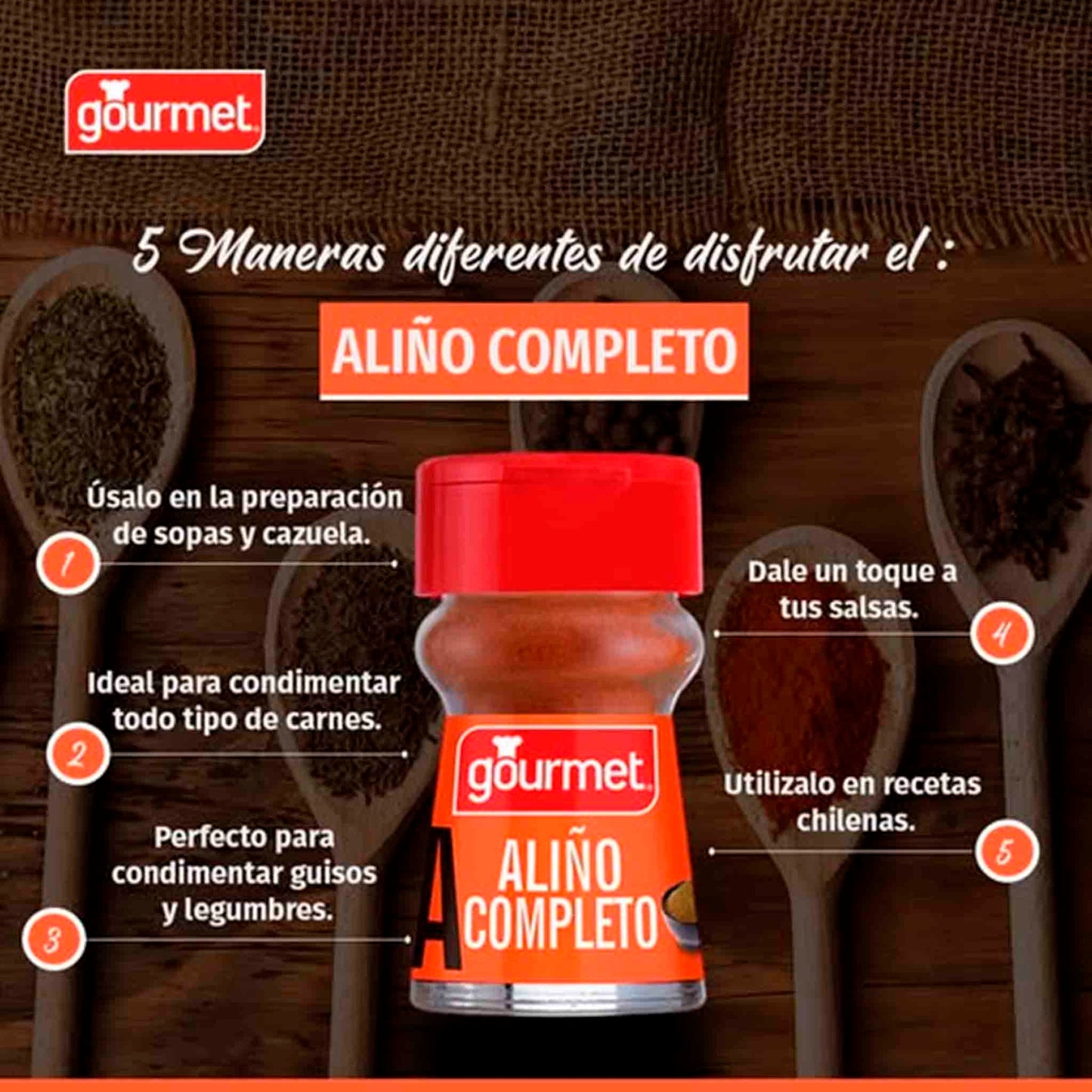 Aliño Completo Gourmet 19 g – Mezcla de Especias Clásicas GOURMET- Dermocosmetica_belleza_online