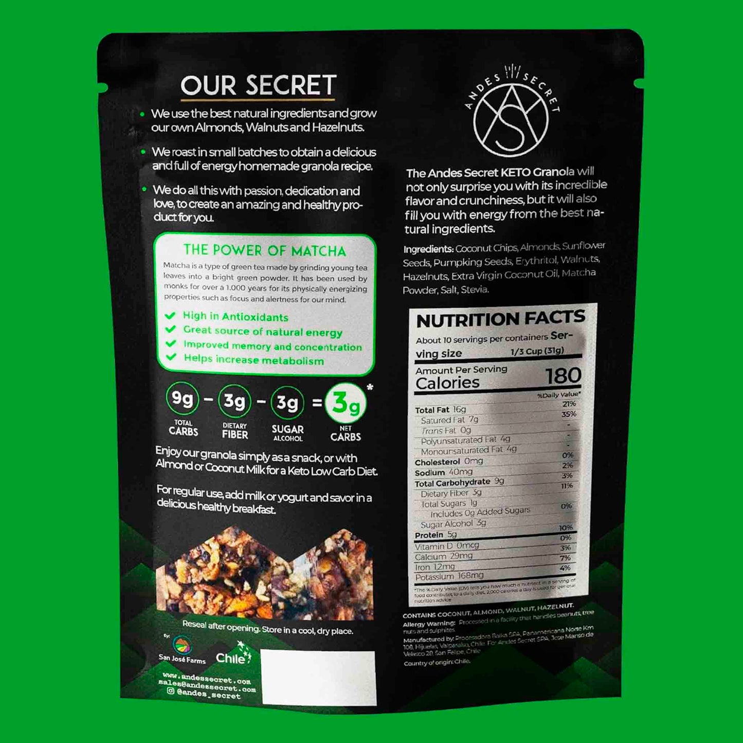 Andes Secret Granola Keto Tradicional 312g