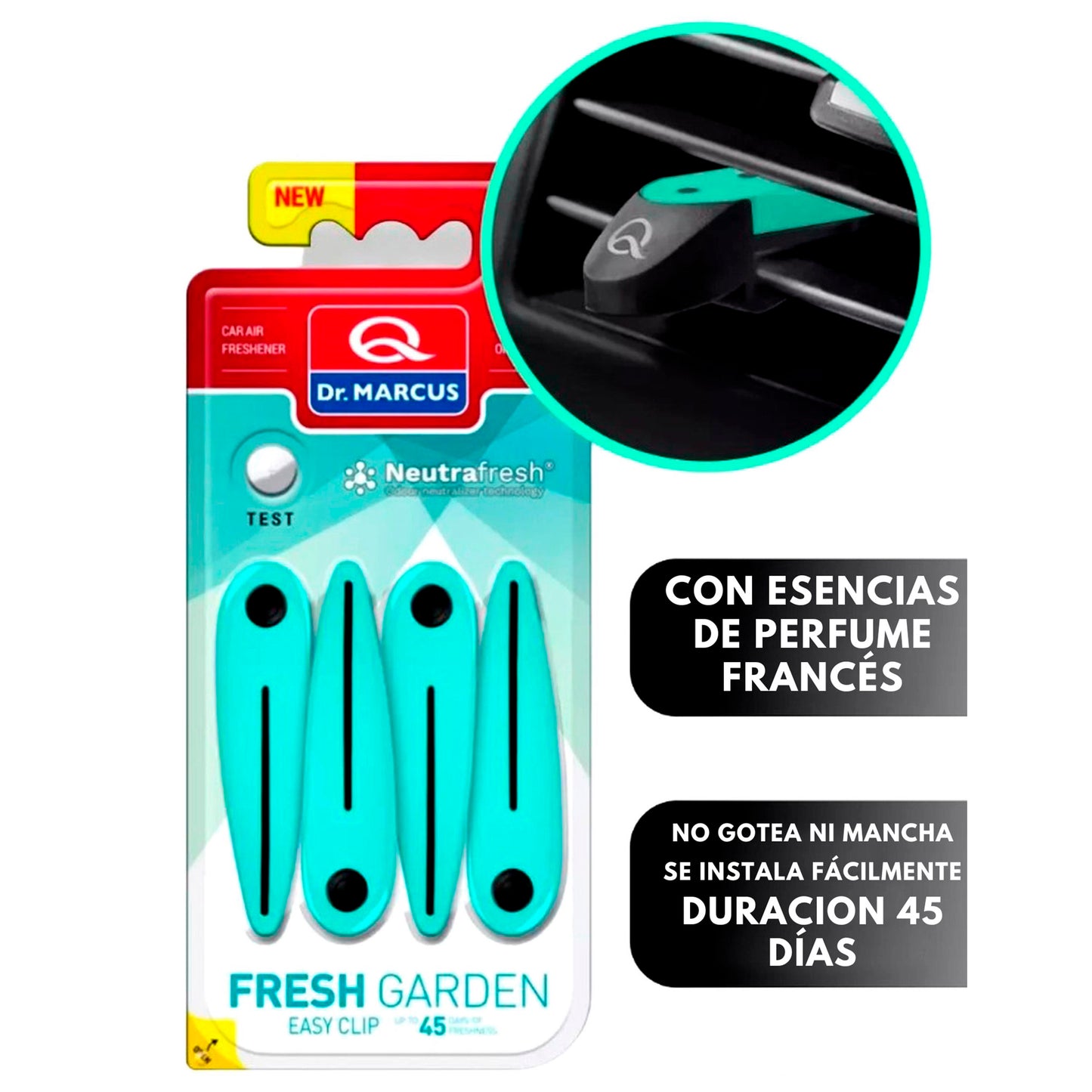 Aromatizador De Auto Easy Clip 4 Piezas 45 Días - Dr Marcus DR. MARCUS- Dermocosmetica_belleza_online