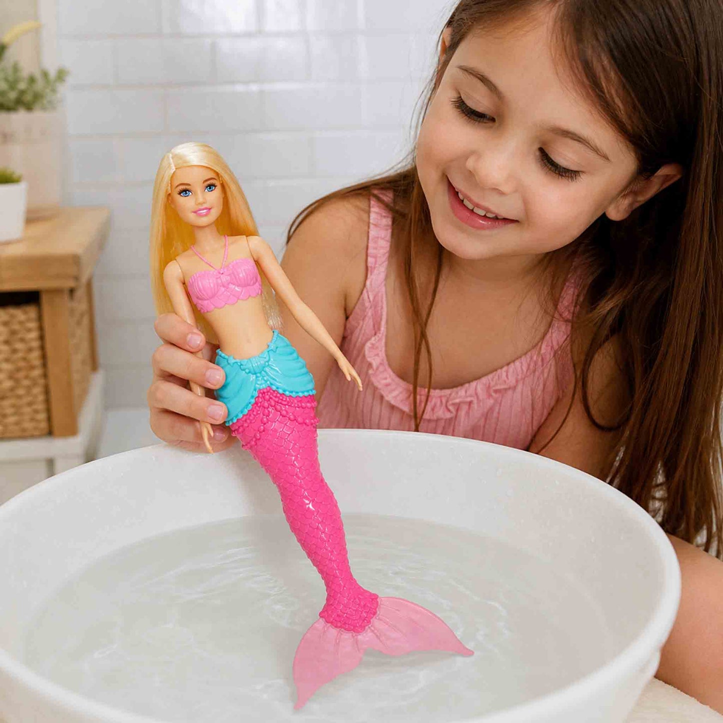Barbie sirena fantasía con aleta rosa muñeca Mattel original