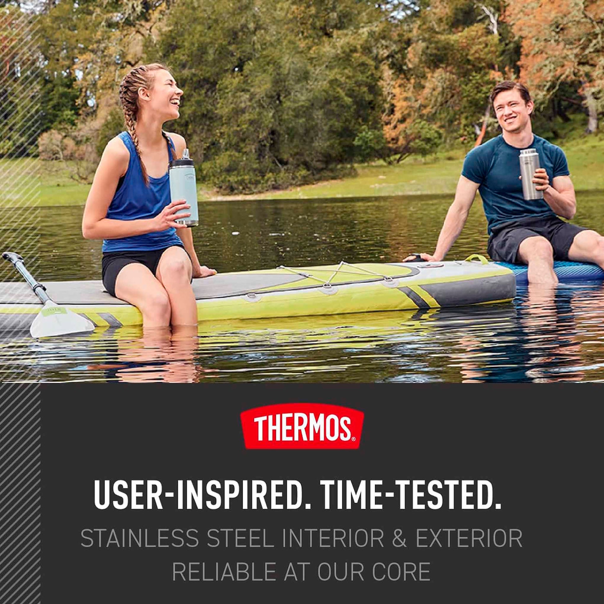 Botella de Agua Icon 1.2 L Acero Inoxidable Thermos Azul Claro – Hidratación Duradera THERMOS- Dermocosmetica_belleza_online