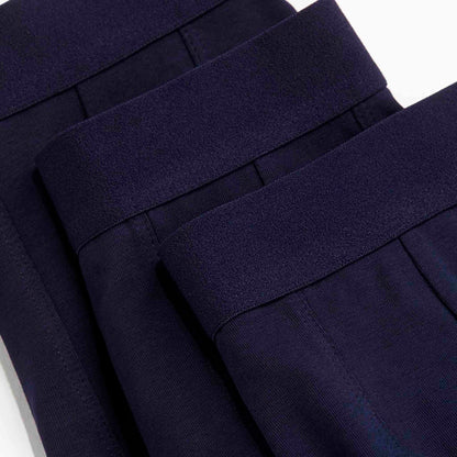 Pack 3 Boxers H & M Mid Trunks Hombre Pretina Lycra Azul Oscuro