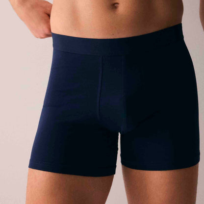 Pack 3 Boxers H & M Mid Trunks Hombre Pretina Lycra Azul Oscuro