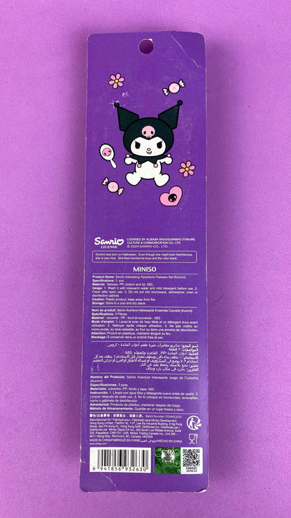 Set Cubiertos Kuromi Sanrio Miniso Con Estuche SANRIO- Dermocosmetica_belleza_online