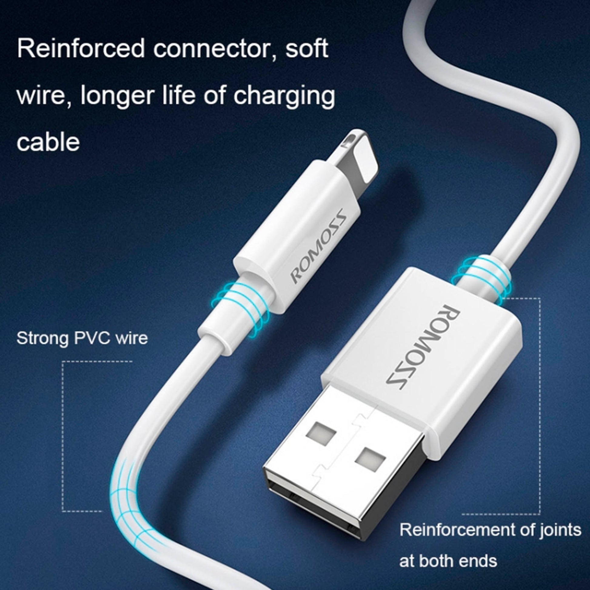 Cable De Datos Romoss Cb12 USB a Lightning 1 Metro ROMOSS- Dermocosmetica_belleza_online
