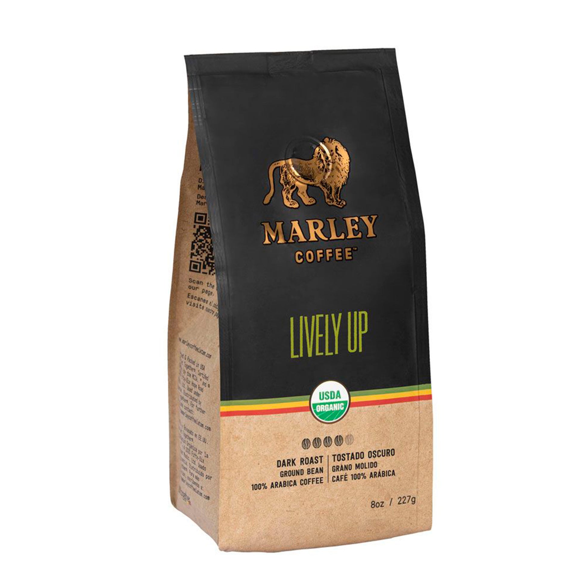 Café Marley Coffee Lively Up! 227g – Grano Molido Intenso 100% Arábica Marley Coffe- Dermocosmetica_belleza_online