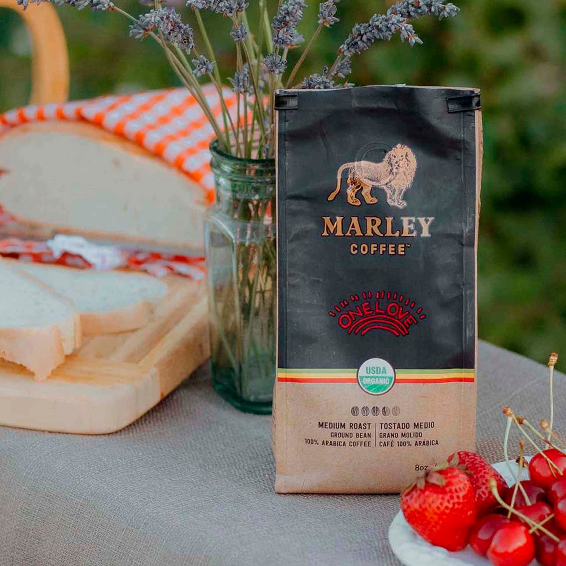 Café Marley Coffee One Love 227 g – Grano molido 100 % Arábica, sabor suave y vibrante MARLEY- Dermocosmetica_belleza_online