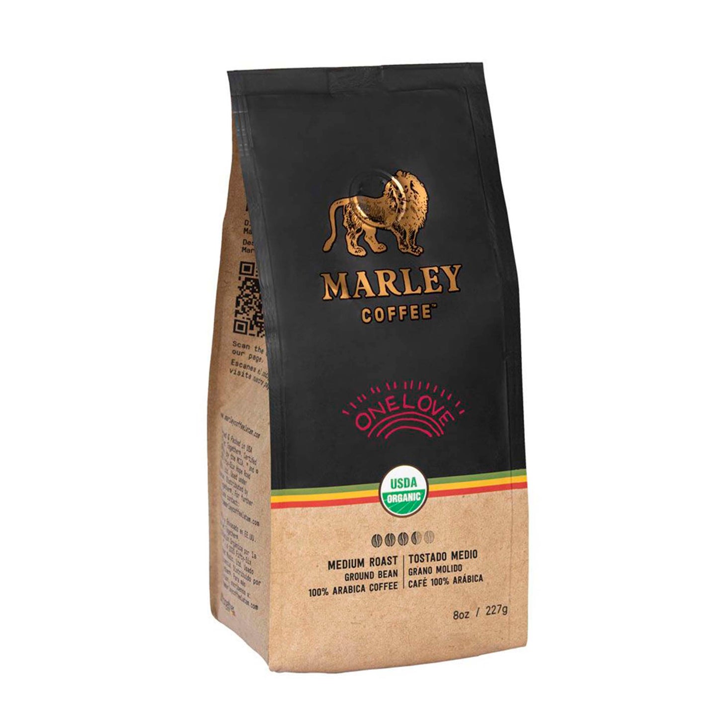 Café Marley Coffee One Love 227 g – Grano molido 100 % Arábica, sabor suave y vibrante MARLEY- Dermocosmetica_belleza_online