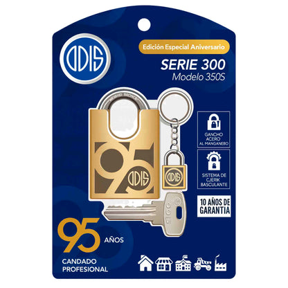 Candado Odis Colección 95 Años Serie 300 350S 50 mm con Hombros + Llavero