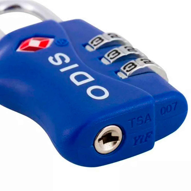 Candado Odis TSA 33 mm Azul – Seguridad de Viaje con Combinación ODIS- Dermocosmetica_belleza_online