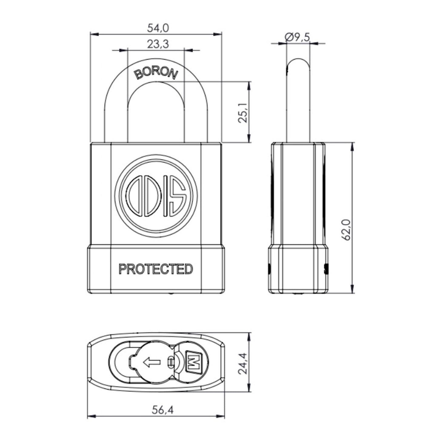 Candado Odis M50 Protected 54 mm – Seguridad Profesional y Resistencia Extrema ODIS- Dermocosmetica_belleza_online
