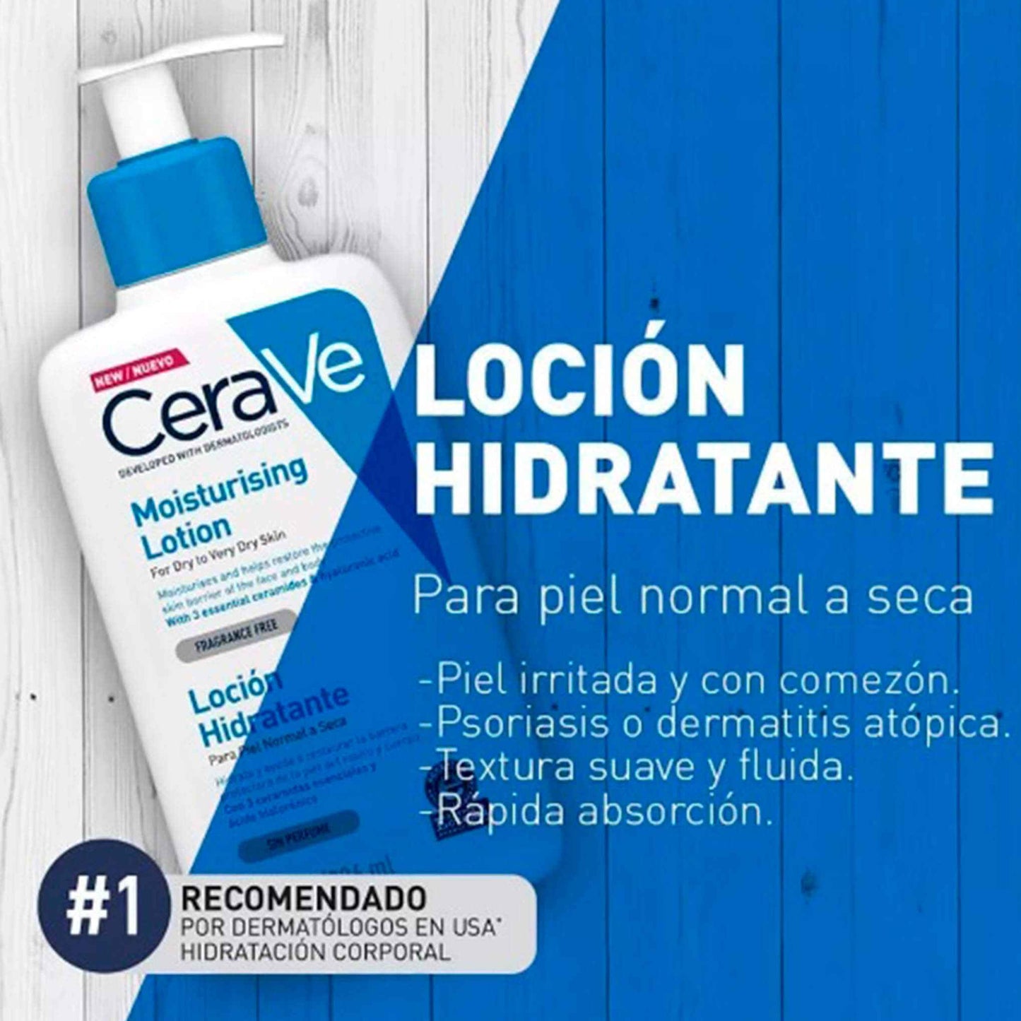 CeraVe Loción Hidratante 236 ml – Hidratación Ligera y Duradera para Todo Tipo de Piel CeraVe- Dermocosmetica_belleza_online