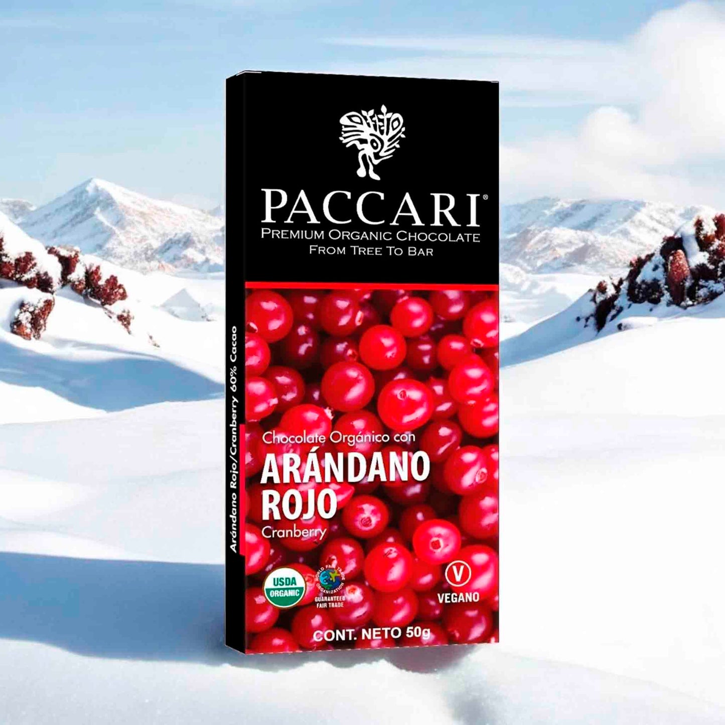 Chocolate Pacari 60 % Cacao con Arándano Rojo 50 gr PACARI- Dermocosmetica_belleza_online