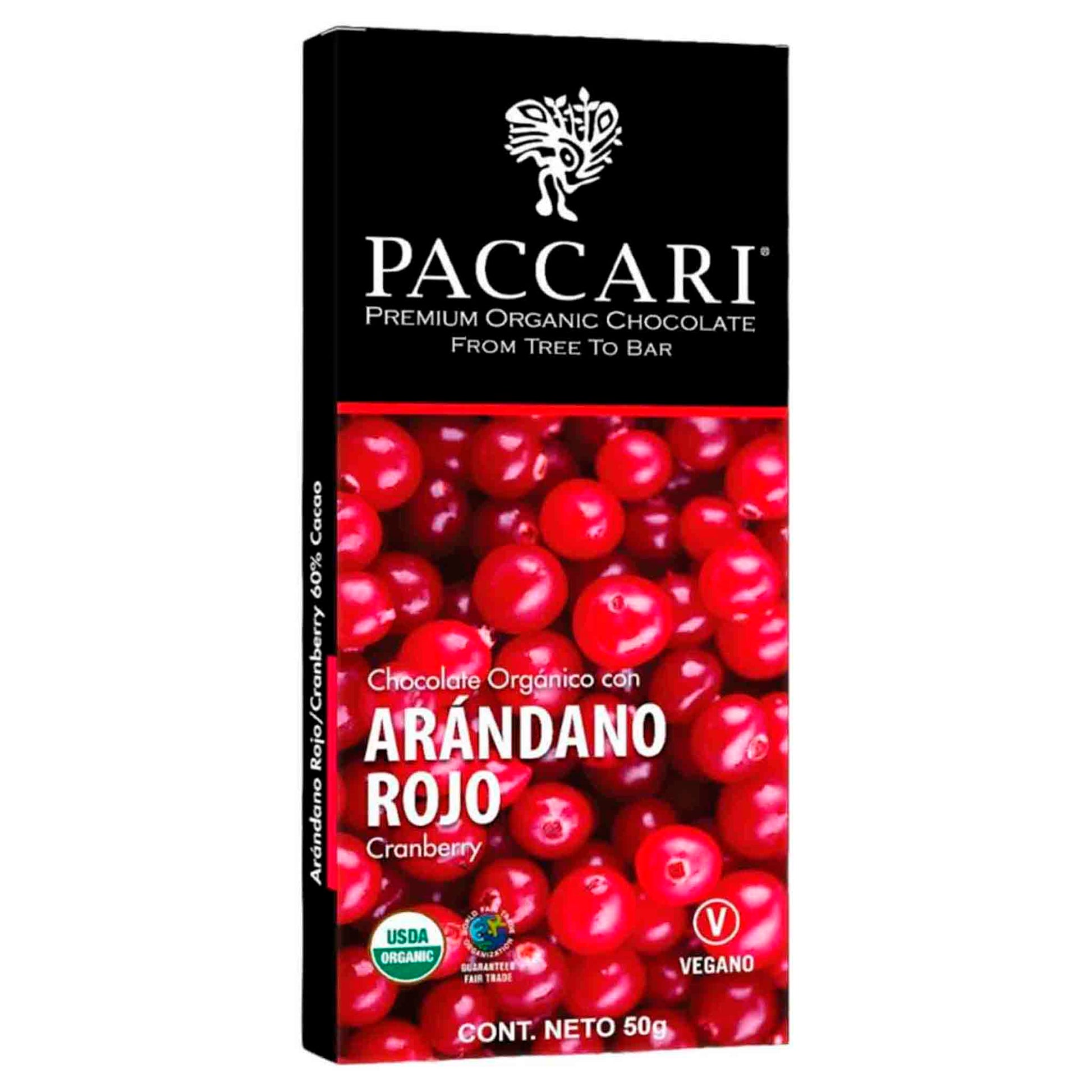 Chocolate Pacari 60 % Cacao con Arándano Rojo 50 gr PACARI- Dermocosmetica_belleza_online