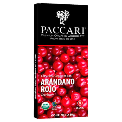 Chocolate Pacari 60 % Cacao con Arándano Rojo 50 gr PACARI- Dermocosmetica_belleza_online