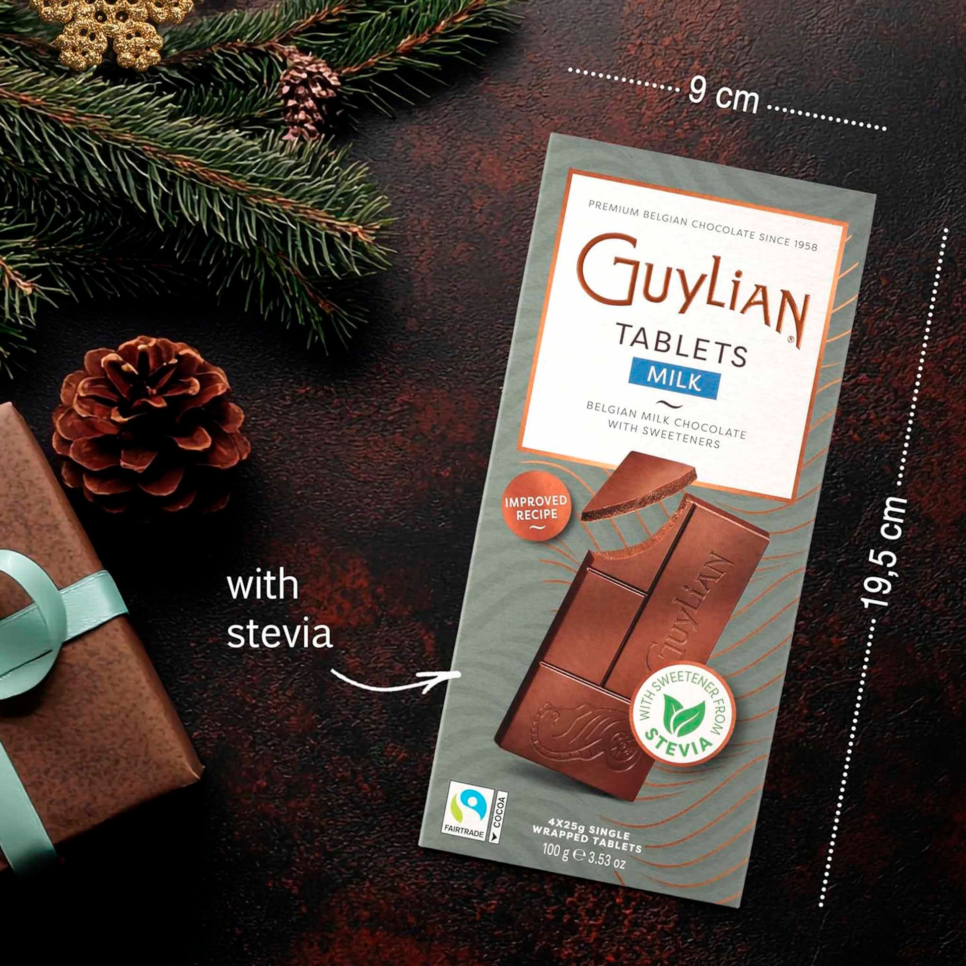 Chocolate Belga Guylian Milk 100g – Sin Azúcar Añadida, Sabor Pleno GUYLIAN- Dermocosmetica_belleza_online