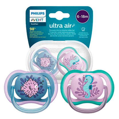 Chupete Philips Avent Ultra Air SCF085/40 6–18 Meses Niña – 2 Unidades