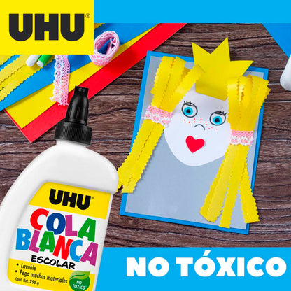 Cola Fria Escolar UHU Blanca 250Gr. UHU- Dermocosmetica_belleza_online