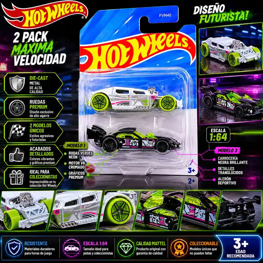 Hot Wheels Pack 2 Autos Variantes Modelos