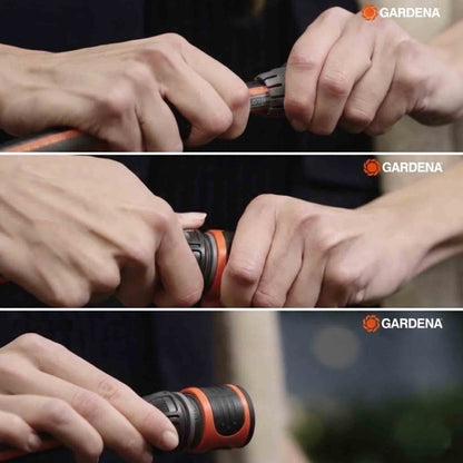 Conector rápido Gardena Aqua Stop para manguera 1/2 a 5/8 pulgadas