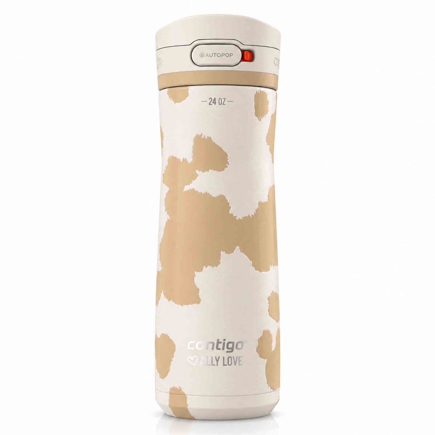 Botella Contigo Ally Love Jackson Chill 709 ml beige con tapa Autopop y acero inoxidable de doble pared