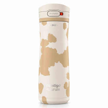Botella Contigo Ally Love Jackson Chill 709 ml beige con tapa Autopop y acero inoxidable de doble pared