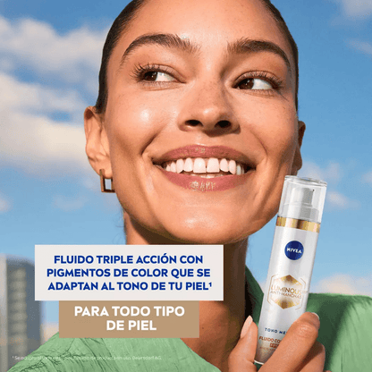 Nivea Luminous 630 Fluido con Color Tono Medio FPS30 – Unifica, corrige y protege en un solo paso NIVEA- Dermocosmetica_belleza_online