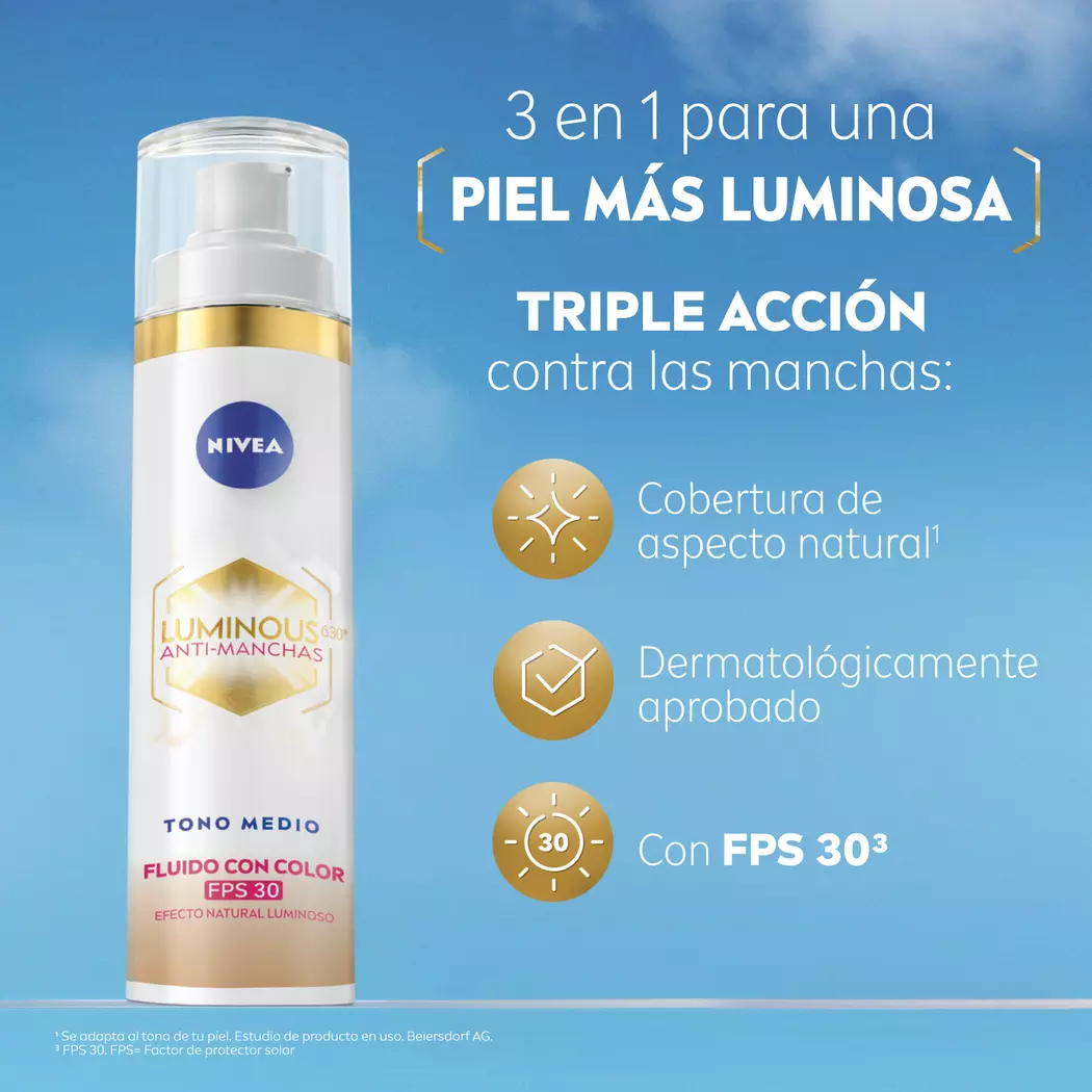 Nivea Luminous630 Fluido Anti-Manchas con Color Tono Medio FPS30 – 40ml