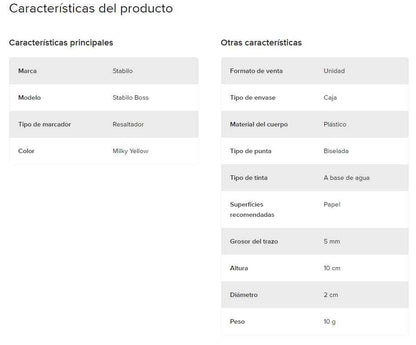 Destacador Stabilo Boss Pastel – Punta Cincel 2-5 mm | Colores Suaves y Modernos Stabilo- Dermocosmetica_belleza_online