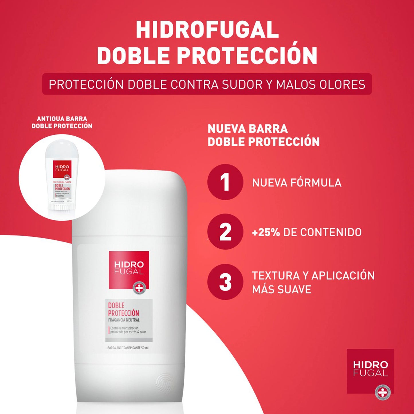 Desodorante Antitranspirante Hidrofugal Barra 50 ml – Protección intensa sin perfume HIDROFUGAL- Dermocosmetica_belleza_online