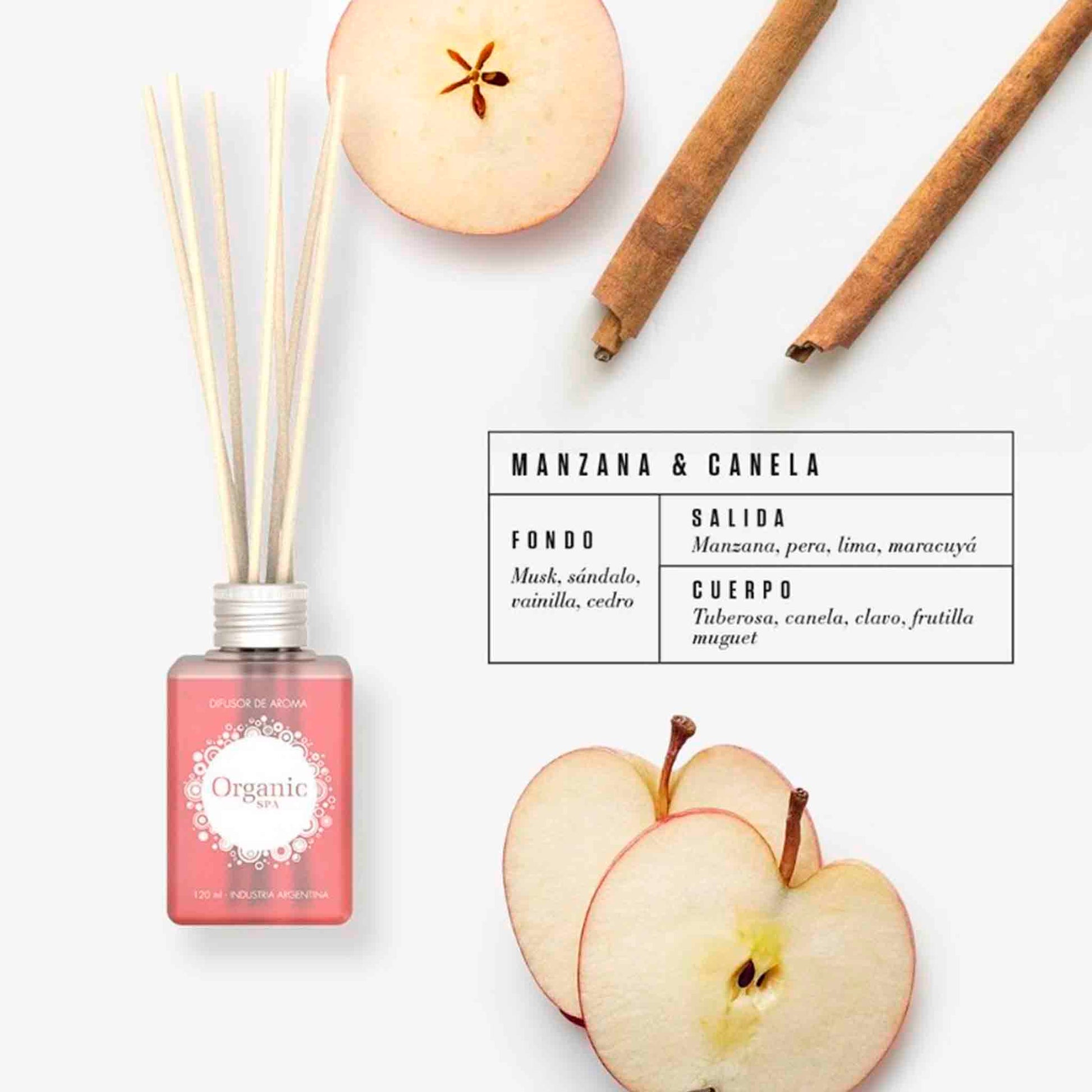 Difusor de Ambiente Organic Spa Manzana & Canela 120 ml ORGANIC SPA- Dermocosmetica_belleza_online