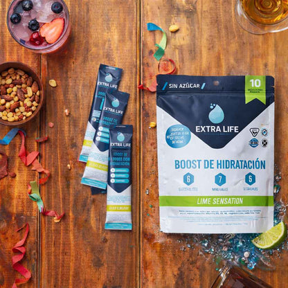 Bebida isotónica Fusion Extra Life Boost hidratación lime sensation 10 unidades