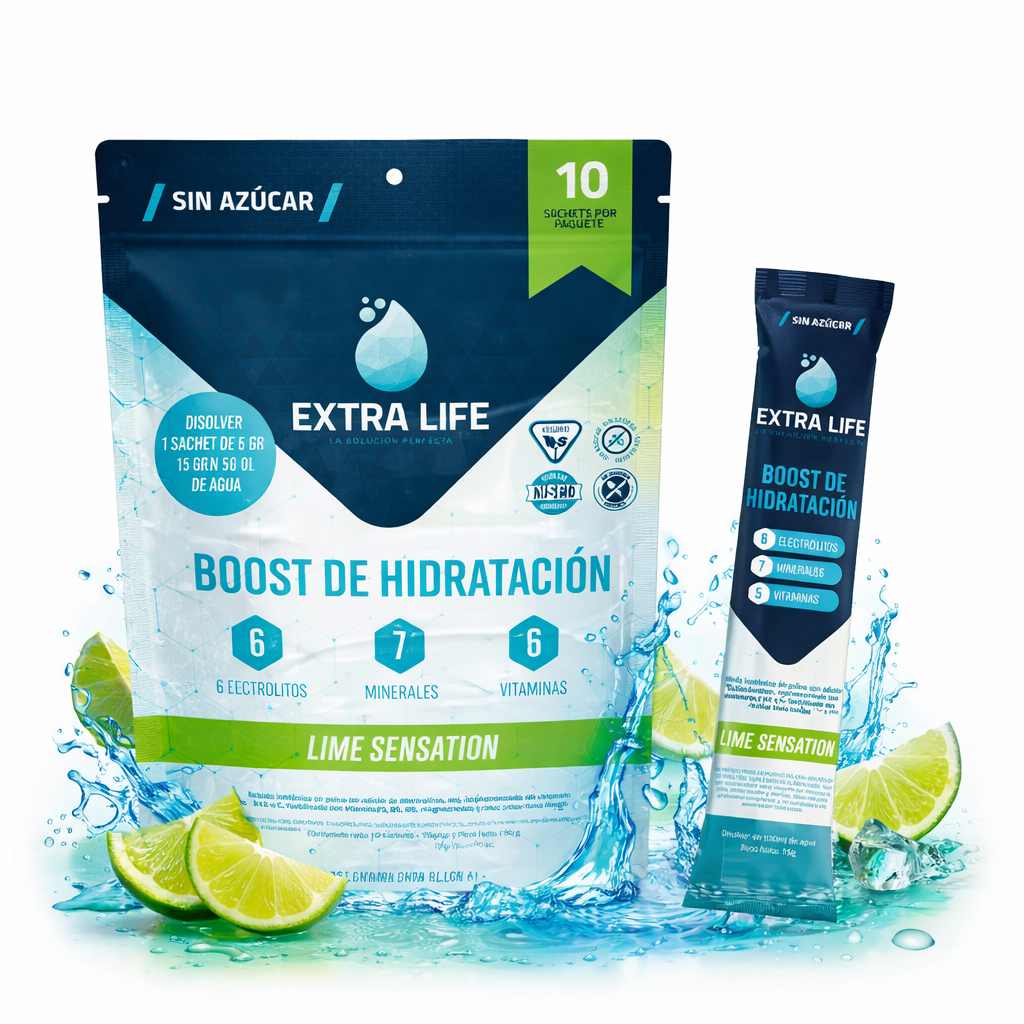 Bebida isotónica Fusion Extra Life Boost hidratación lime sensation 10 unidades