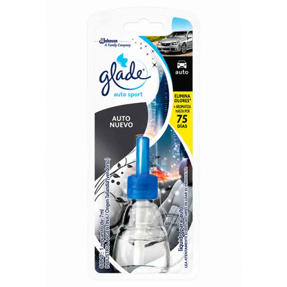 Repuesto aromatizador Glade Auto Sport aroma Auto Nuevo de 7 ml para interior de auto 75 dias