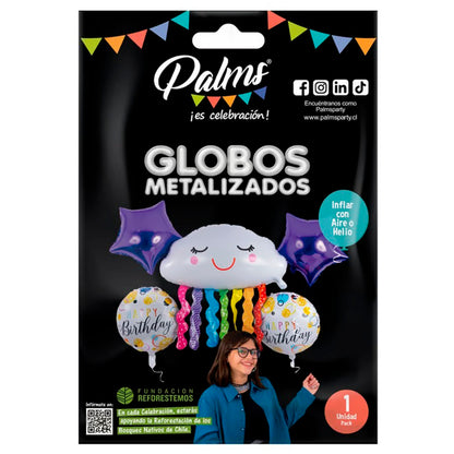 Bouquet De Globos Cumpleaños Arcoíris Pack De 5 Globos Palms Palms- Dermocosmetica_belleza_online