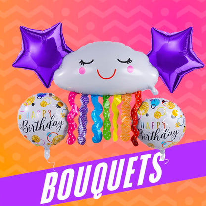 Bouquet De Globos Cumpleaños Arcoíris Pack De 5 Globos Palms Palms- Dermocosmetica_belleza_online